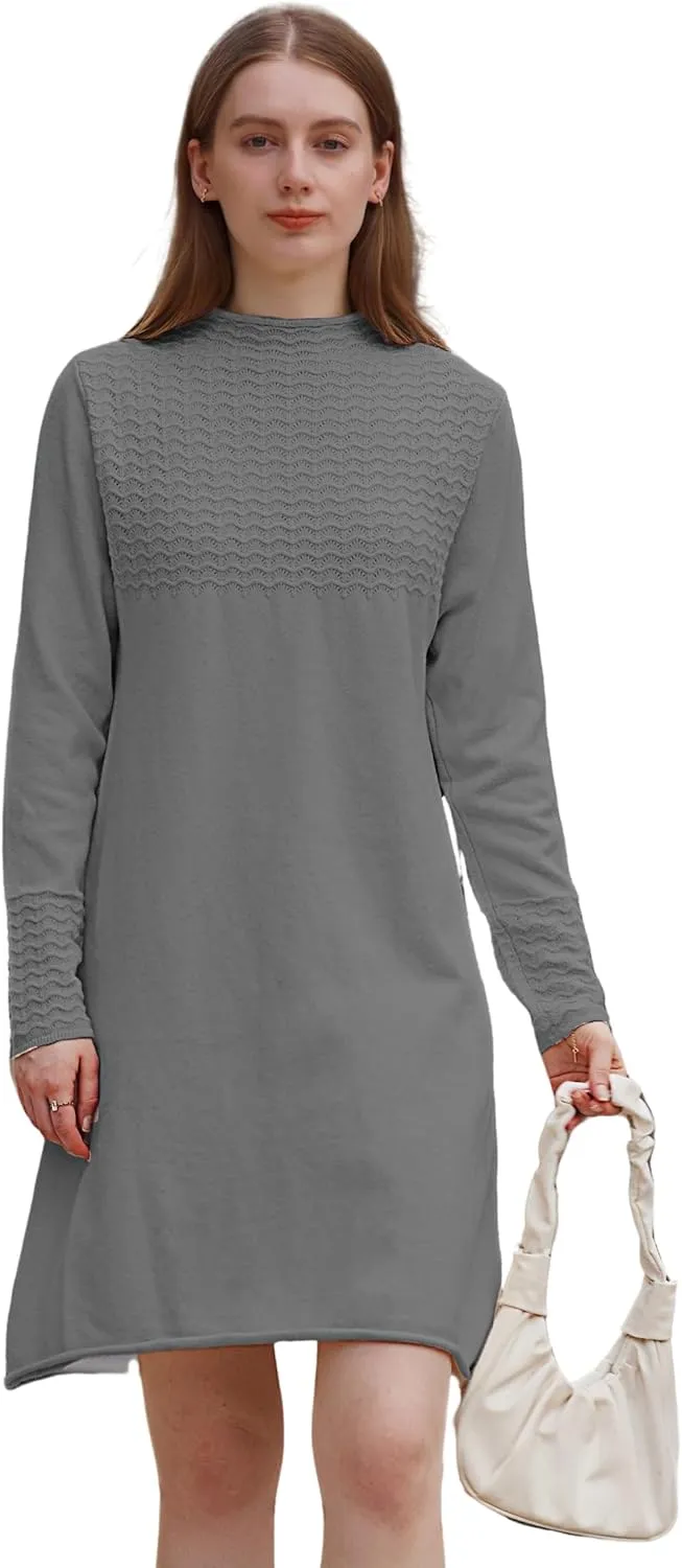 Wander Agio Womens Sweater Winter Warm Tops Sweater Dress for Women Fall Pullover Sweaters Fashion Long Skirt Over-The-Knee