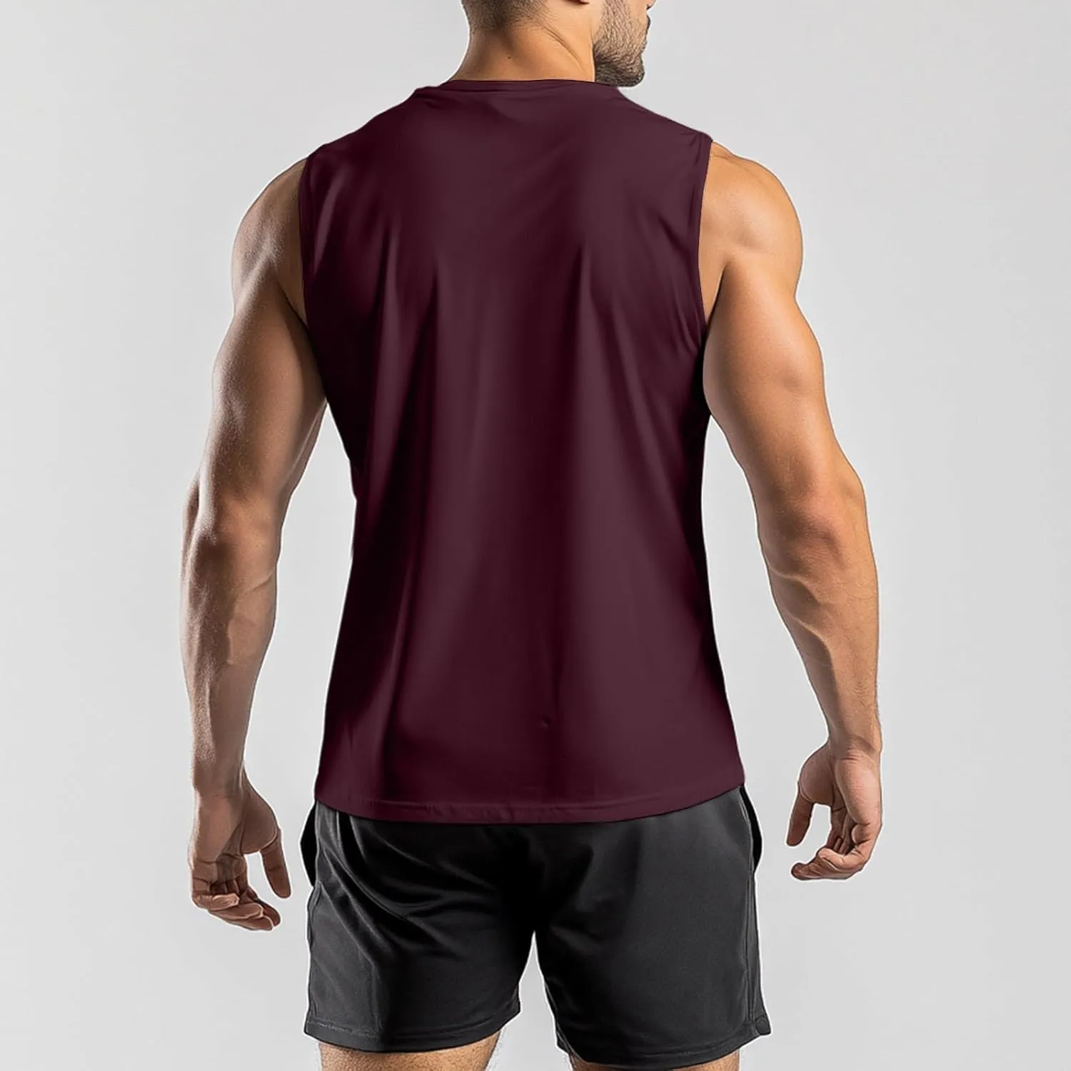 Weighted Vest Men 2025 Workout Tank Tops Quick Dry Sleeveless Muscle Tee Shirts for Athletic Gym Running Swim Beach Training