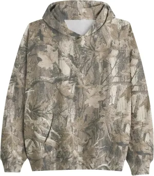 White Camo Hoodie Womens Maple Leaf Print Sweatshirt for Women Trendy Oversized Fleece Hoodies Pullover with Pockets
