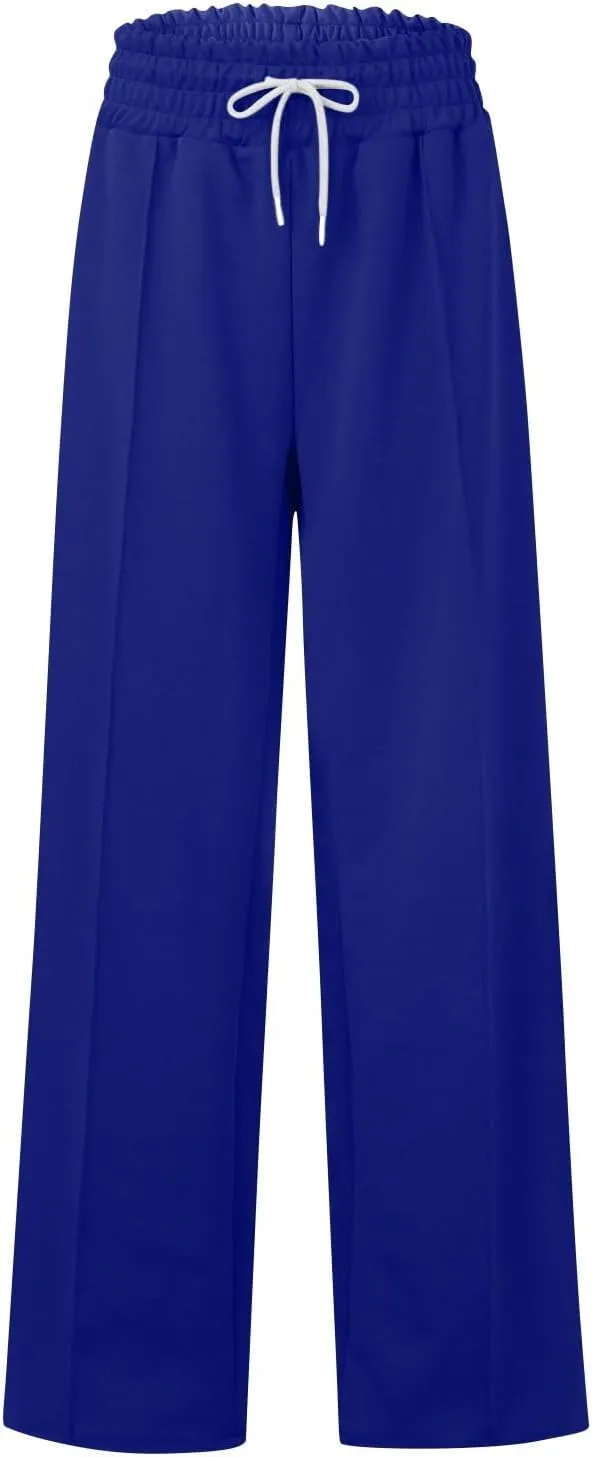 Wide Leg Sweatpants Women Trendy High Waisted Straight Leg Sweatpant for Women Lounge Workout Baggy Stretch Sweatpant