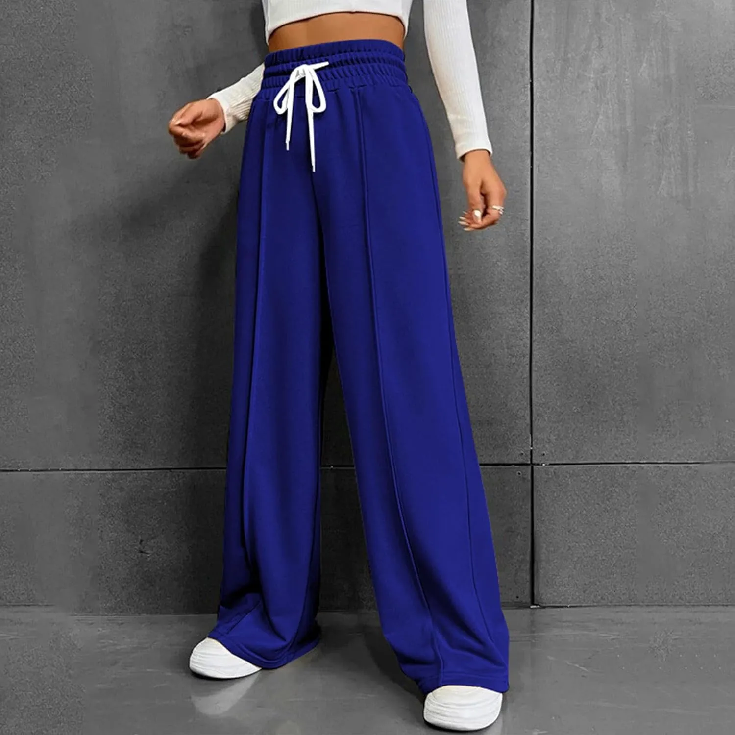 Wide Leg Sweatpants Women Trendy High Waisted Straight Leg Sweatpant for Women Lounge Workout Baggy Stretch Sweatpant