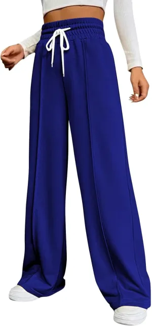 Wide Leg Sweatpants Women Trendy High Waisted Straight Leg Sweatpant for Women Lounge Workout Baggy Stretch Sweatpant