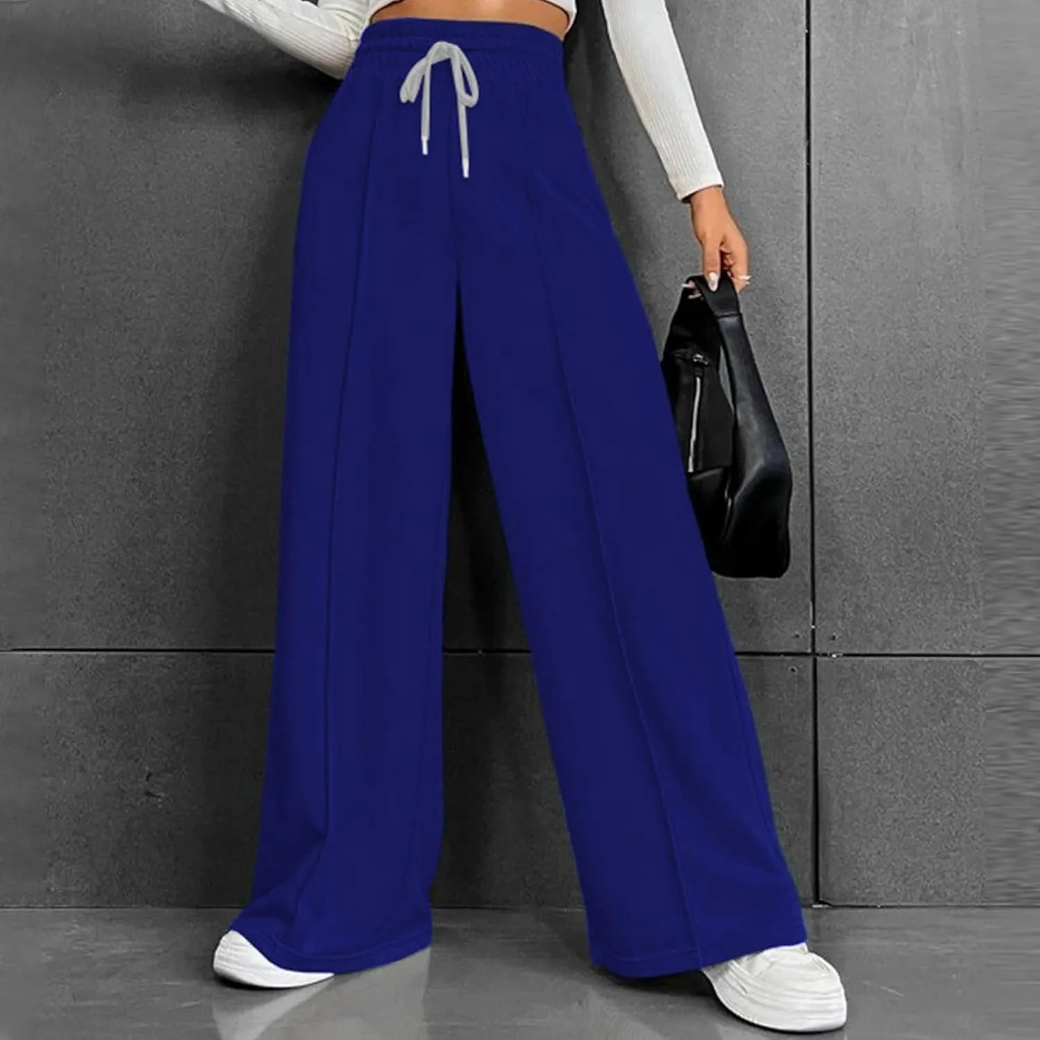 Wide Leg Sweatpants Women Trendy High Waisted Straight Leg Sweatpant for Women Lounge Workout Baggy Stretch Sweatpant