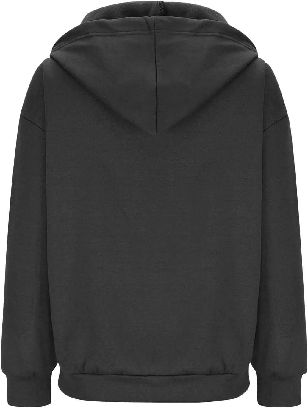 Women Fall Oversized Hoodies Solid Color Sweatshirts Full-Zipper Long Sleeve Pullover Tops with Pockets
