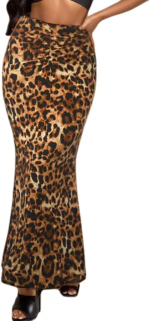 Women Fall Skirt High Elastic Waist Ruched Y2k Bodycon Long Maxi Fishtail Skirts 2024 for Casual Party