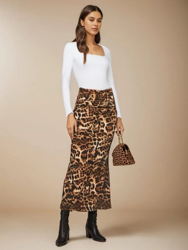 Women Fall Skirt High Elastic Waist Ruched Y2k Bodycon Long Maxi Fishtail Skirts 2024 for Casual Party
