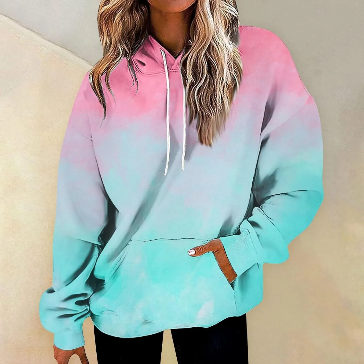Women Oversized Hoodies Plus Size Drop Shoulder Y2k Sweatshirts Fall Baggy Hooded Comfy Pullover Outfits with Pockets
