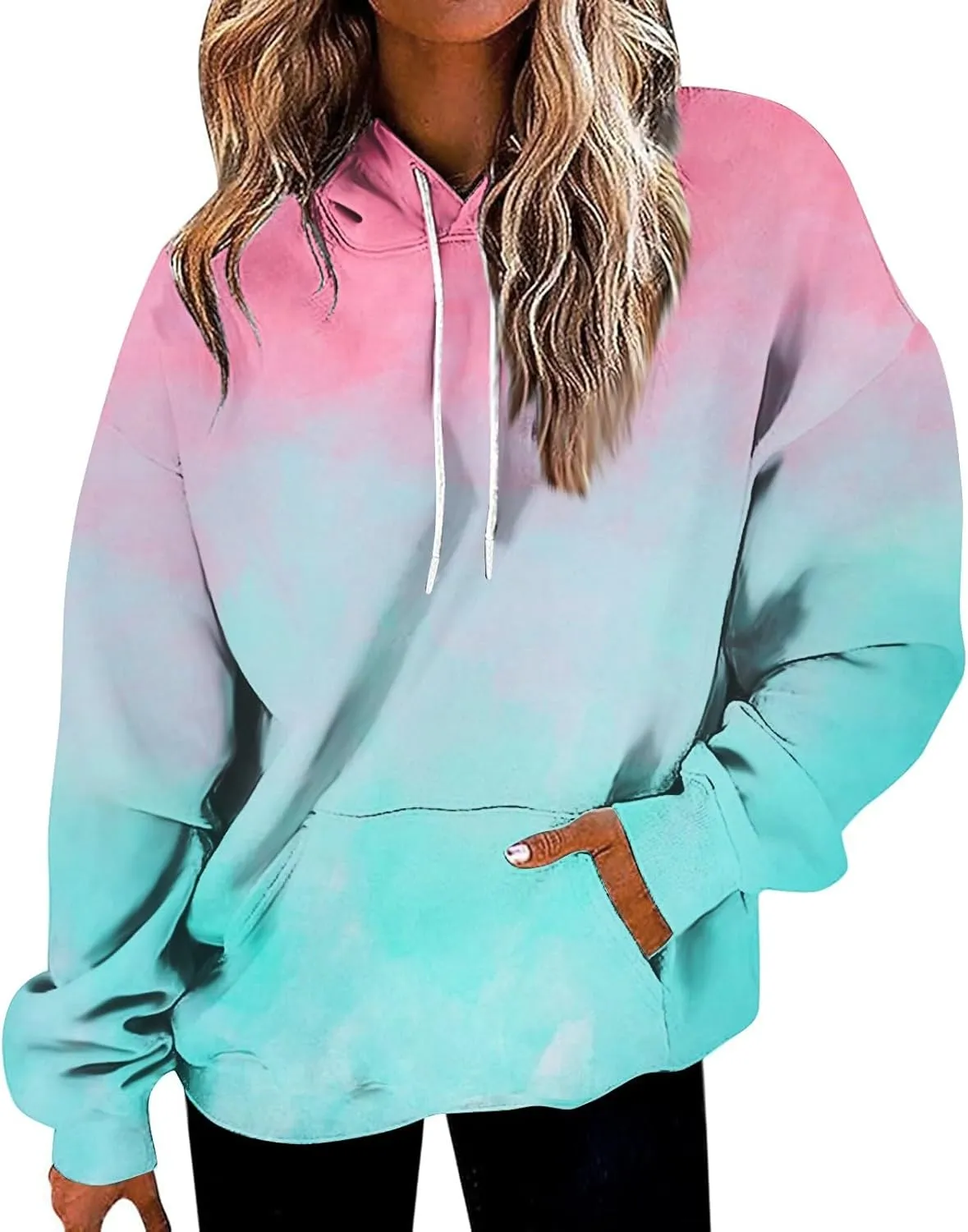 Women Oversized Hoodies Plus Size Drop Shoulder Y2k Sweatshirts Fall Baggy Hooded Comfy Pullover Outfits with Pockets
