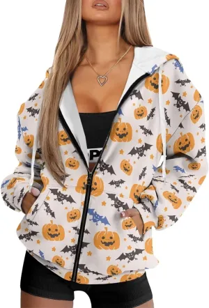 Women Oversized Hoodies Zip Up Sweatshirt Y2k Hooded Jacket Long Sleeve Fall Winter Sportswear with Pocket