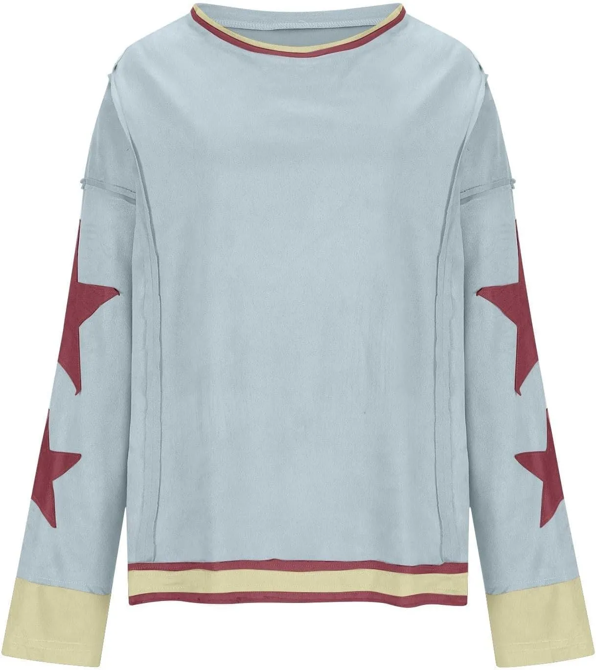 Women Oversized Sweatshirt Long Sleeve Crewneck Cotton Hoodies Free A Star Tee Shirts Y2K 2024 Fall Pullover Clothes