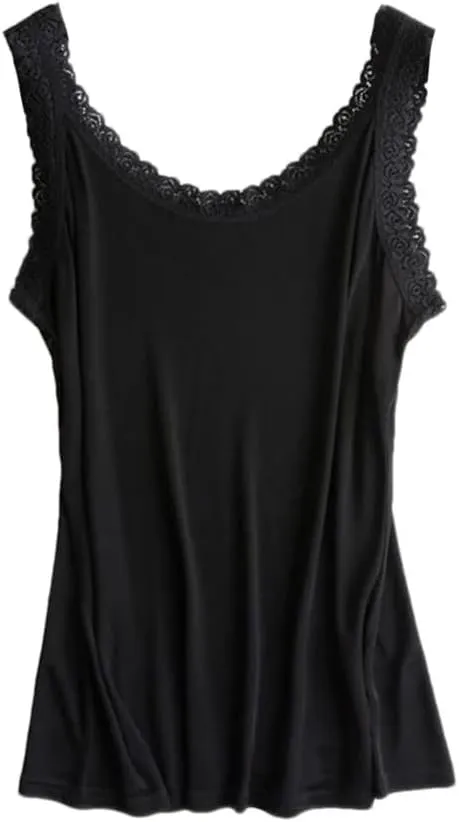 Women Silk Camis Lace Camisoles Bottoming Shirt