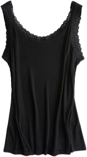 Women Silk Camis Lace Camisoles Bottoming Shirt