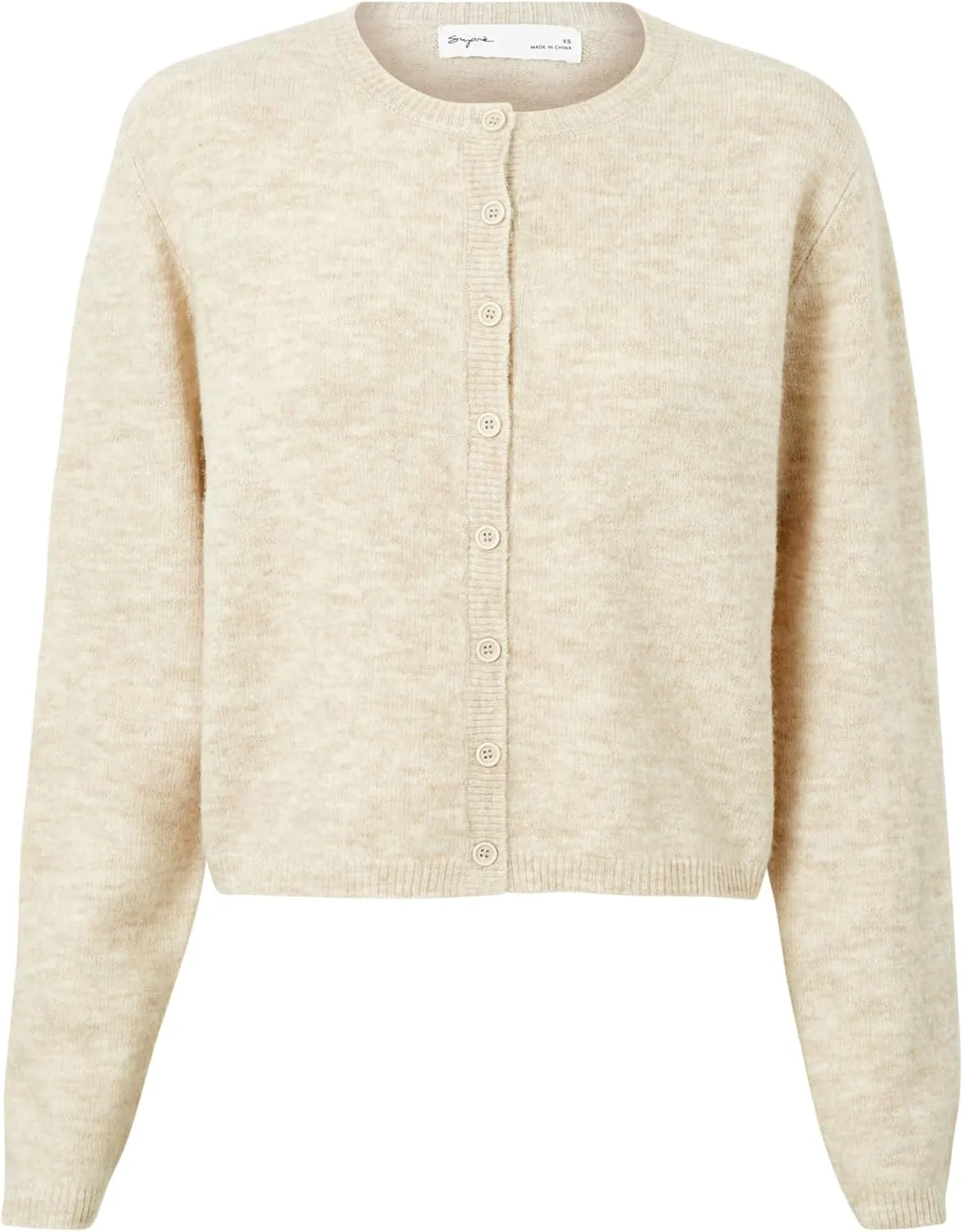 Women Y2k Open Front Sweater Long Sleeve Crewneck Crop Cardigan Cute Button Down Knit Pullover Tops Streetwear