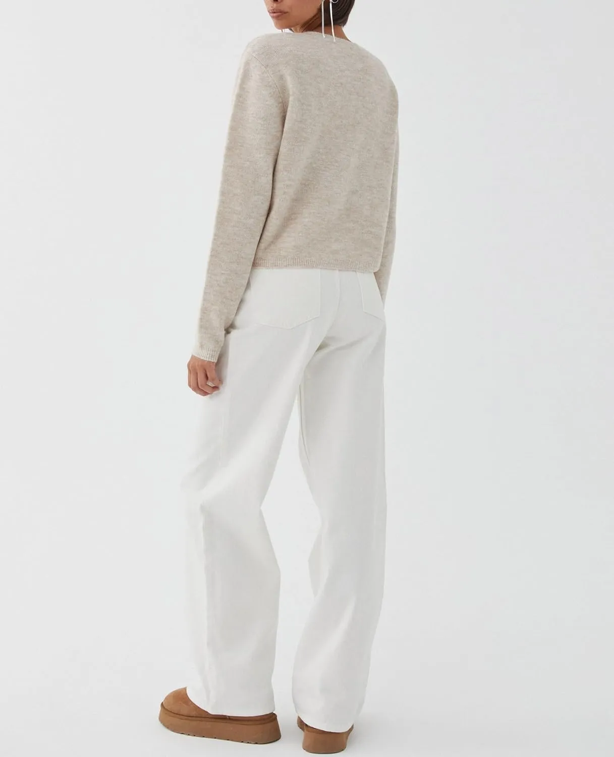 Women Y2k Open Front Sweater Long Sleeve Crewneck Crop Cardigan Cute Button Down Knit Pullover Tops Streetwear