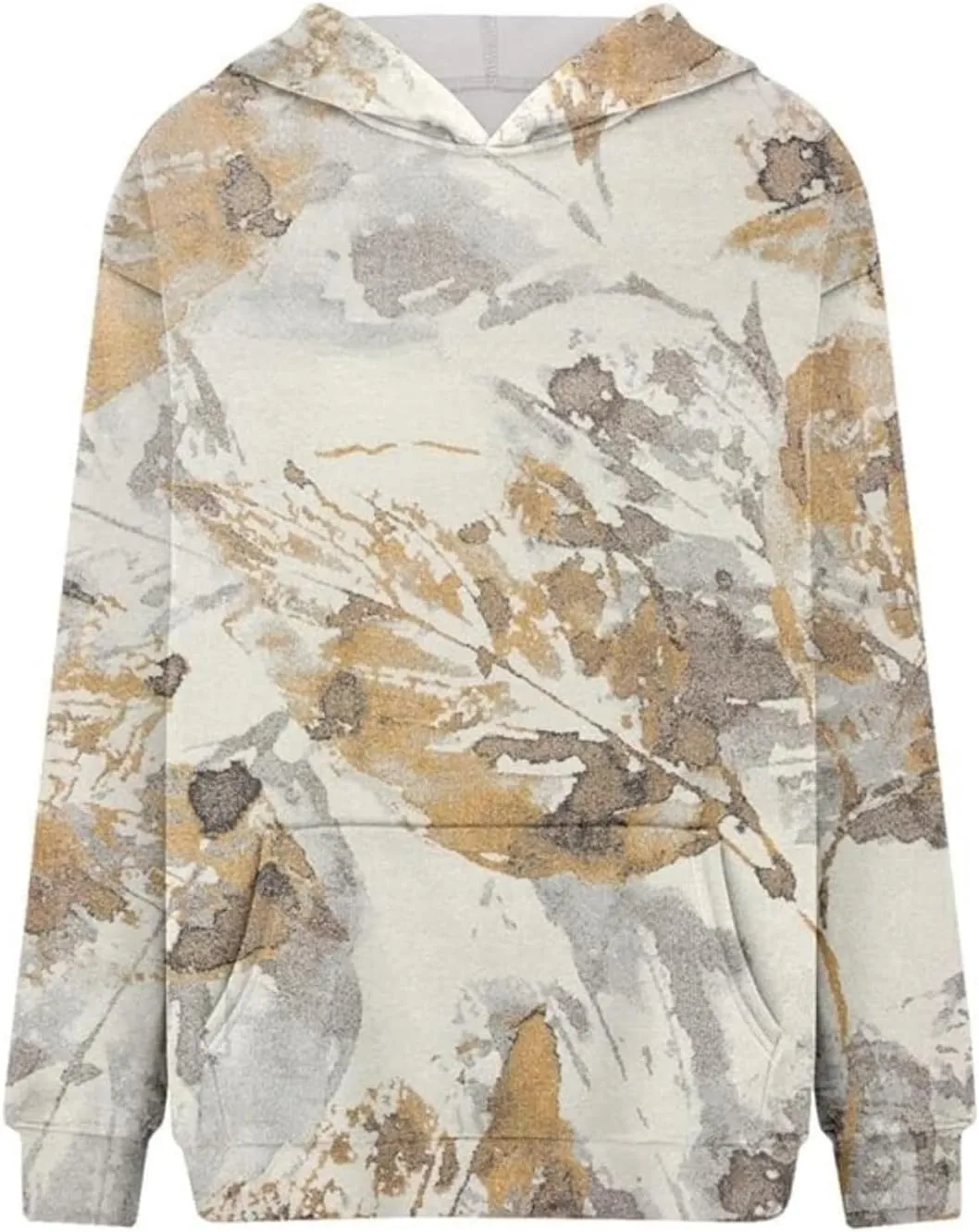 Womens Camo Hoodie Maple Leaf Print Oversized Pullover Sweatshirt Men Casual Loose Fit Long Sleeve Hoodies with Pocket
