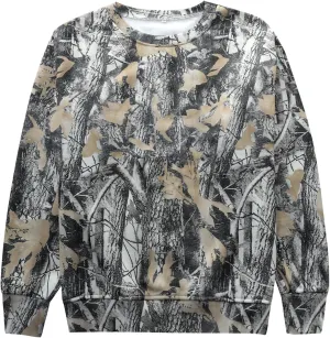 Womens Camo Maple Leaf Hoodie Oversized Lightweight Printed Fleece Sweatshirt Dark Green S