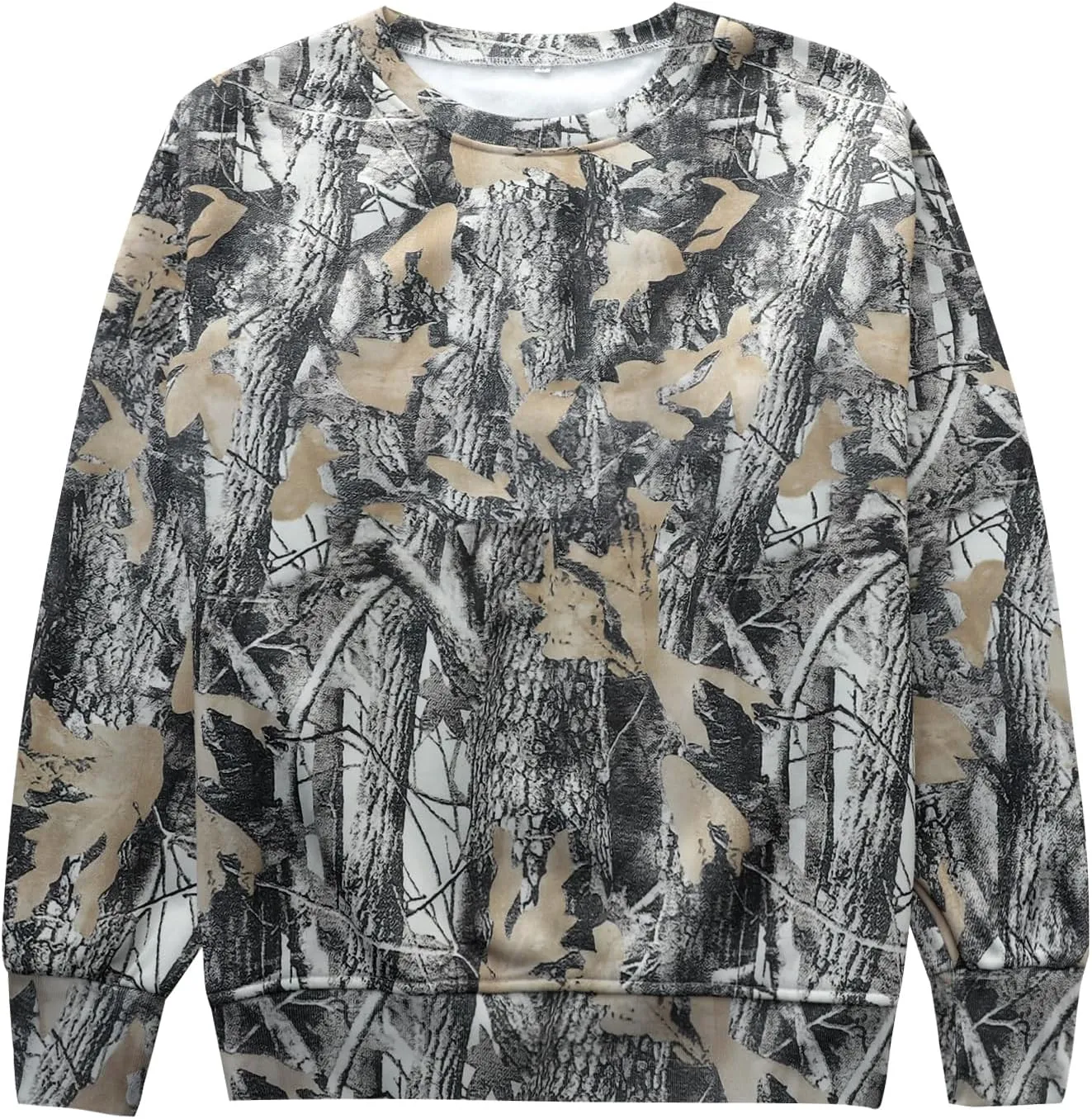 Womens Camo Maple Leaf Hoodie Oversized Lightweight Printed Fleece Sweatshirt Dark Green S