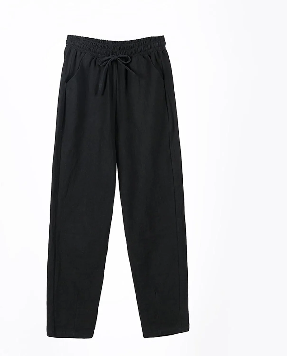 Womens Casual Linen Pants Drawstring Loose Fit Summer Pants Trousers with Side Pockets Summer Beach Lounge Pants