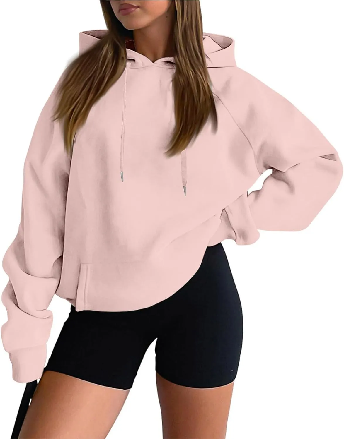 Women'S Casual Oversized Hoodie Soft Fleece Pullover Sweatshirt With Drawstring Perfect