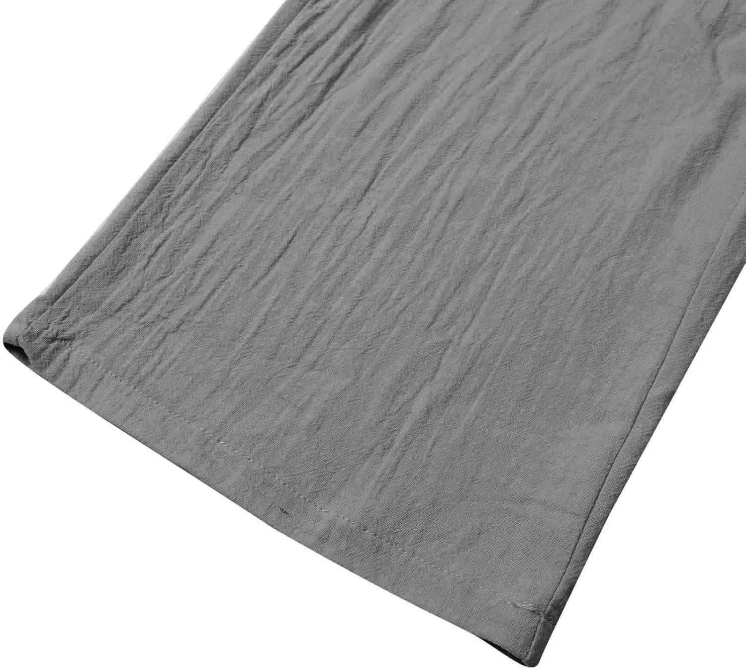 Women's Cotton Linen Pants Summer Wide Leg Elastic High Waist Roll Up Crop Trousers Casual Baggy Hiking Workout Pants