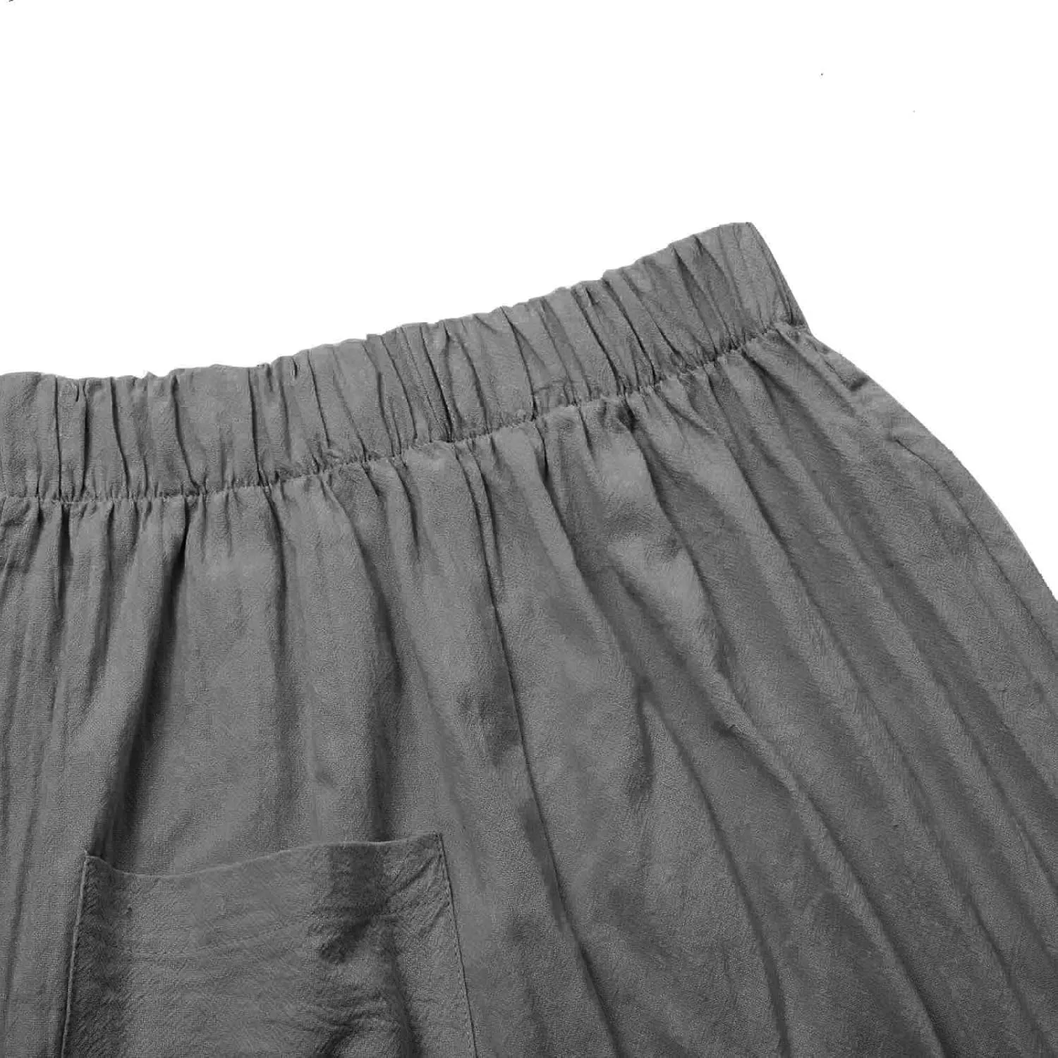 Women's Cotton Linen Pants Summer Wide Leg Elastic High Waist Roll Up Crop Trousers Casual Baggy Hiking Workout Pants