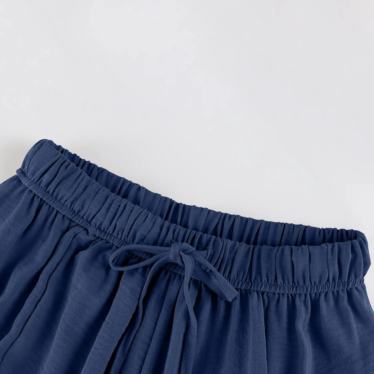 Womens Dress Pants Wide Leg High Waisted Drawstring Beach Pants Long Summer Loose Casual Flowy Palazzo Harem Trousers