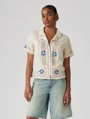 Women's Embroidered Camp Shirt