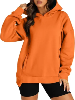 Womens Fleece Y2K Hoodie Baggy Casual Cotton Oversized Sweatshirt Drop Shoulder Lightweight Pullover Tops Winter Coat