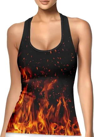 Womens Graphic Tank Tops Racerback Sleeveless Summer Donut Print Top Rainbow Workout Shirt