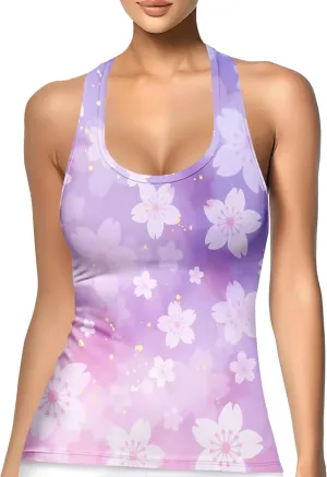 Womens Graphic Tank Tops Racerback Sleeveless Summer Donut Print Top Rainbow Workout Shirt