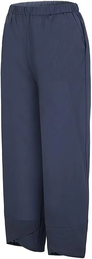 Womens Linen Pants 2025 Summer Casual Loose Waist Long Solid Cotton Pants Cotton Linen Lounge Beach Summer Pants