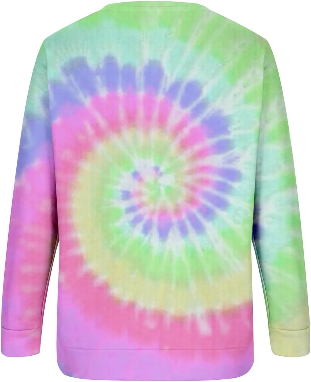 Womens Long Sleeve Crewneck Sweatshirt Trendy 2024 Tie Dye Print Regular Fit Pullover Tops Fall Fashion Sweatshirts