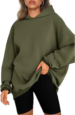 Womens Oversized Hoodies Fleece Sweatshirts 2024 Long Sleeve Pullover Sweaters Clothes with Pockets