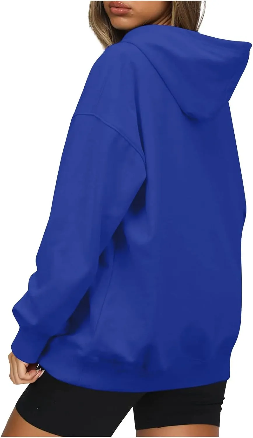 Womens Oversized Hoodies Fleece Sweatshirts Long Sleeve Drawstring Sweaters Pullover Fall Winter Clothes with Pocket