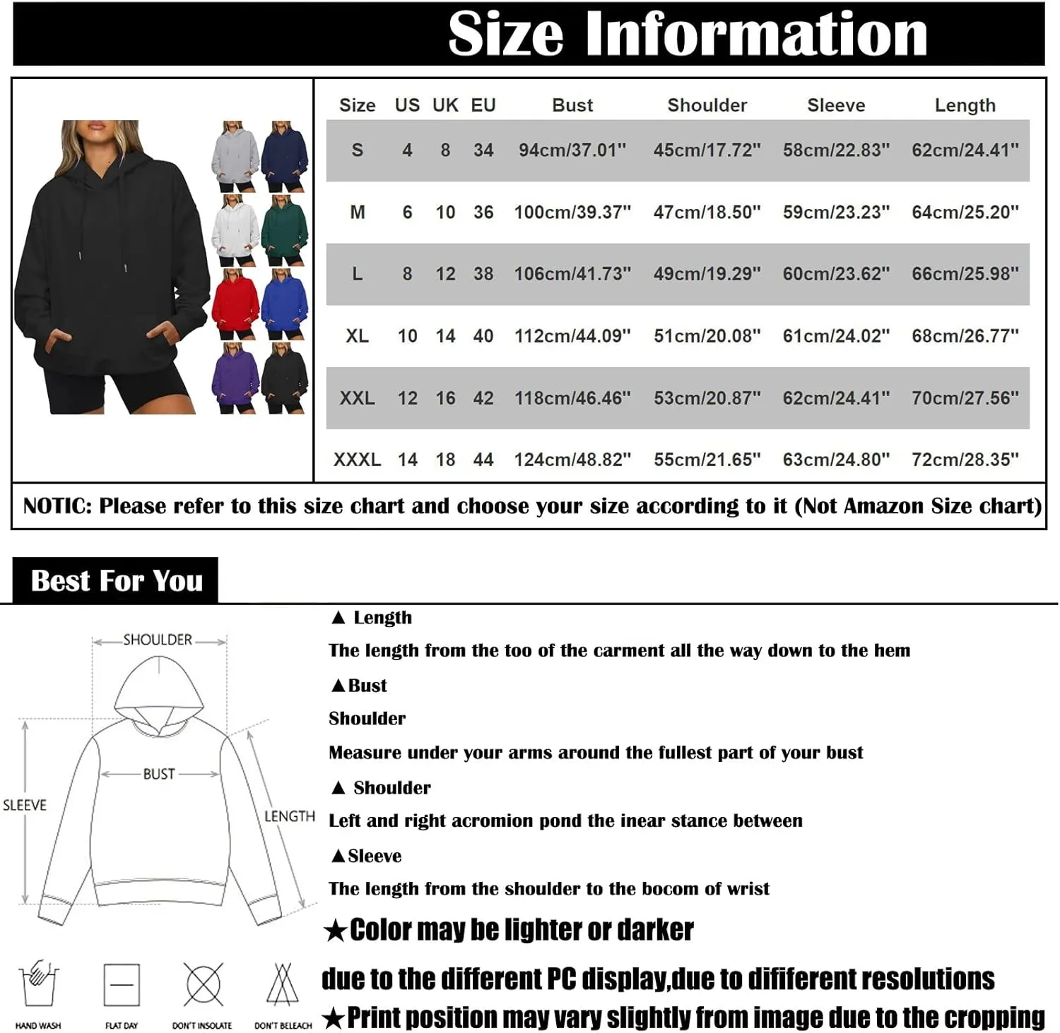 Womens Oversized Hoodies Fleece Sweatshirts Long Sleeve Drawstring Sweaters Pullover Fall Winter Clothes with Pocket