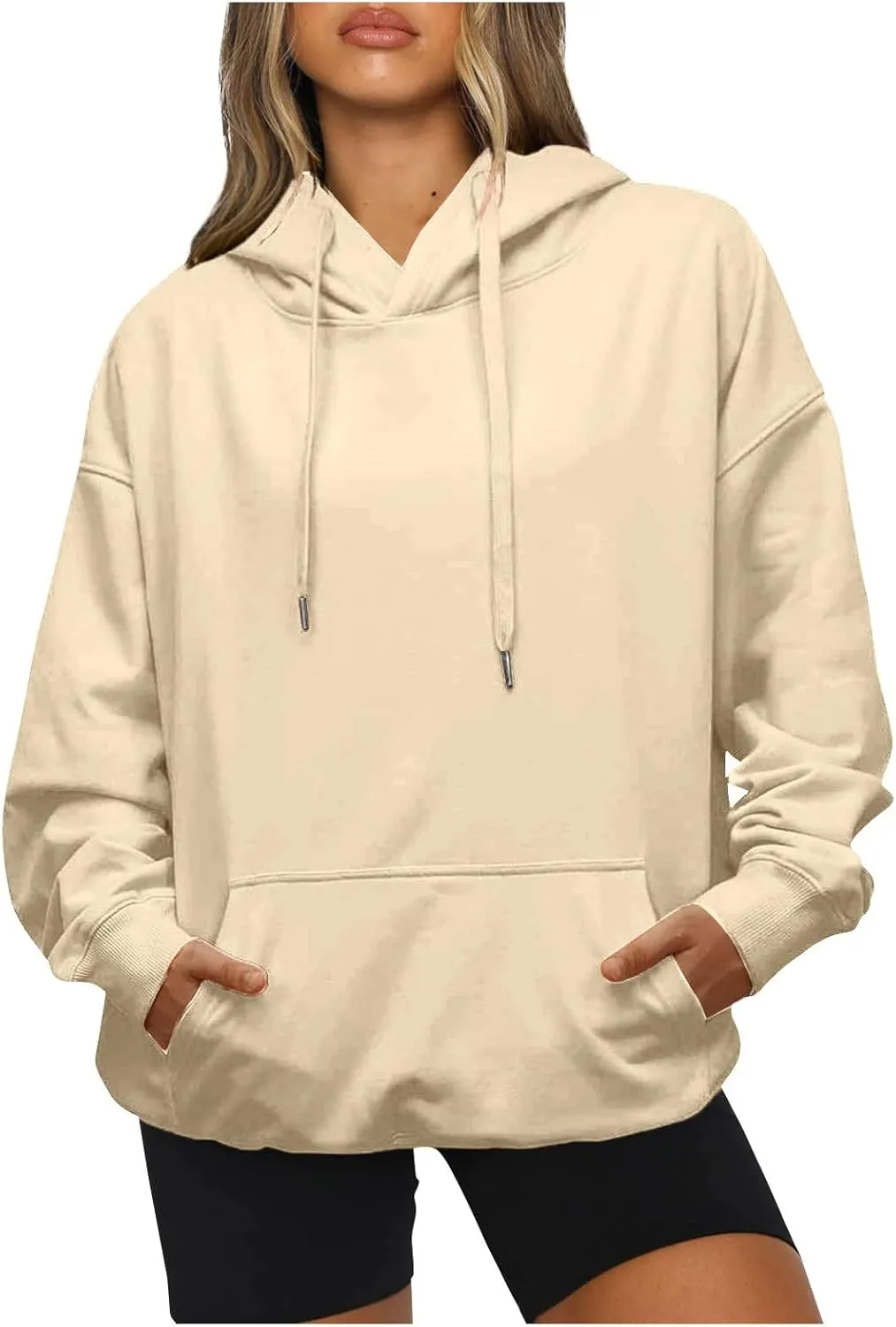 Womens Oversized Hoodies Fleece Sweatshirts Long Sleeve Drawstring Sweaters Pullover Fall Winter Clothes with Pocket