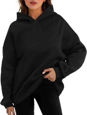 Womens Oversized Hoodies Fleece Sweatshirts Long Sleeve Pullover Sweaters Fall Outfits with Pocket