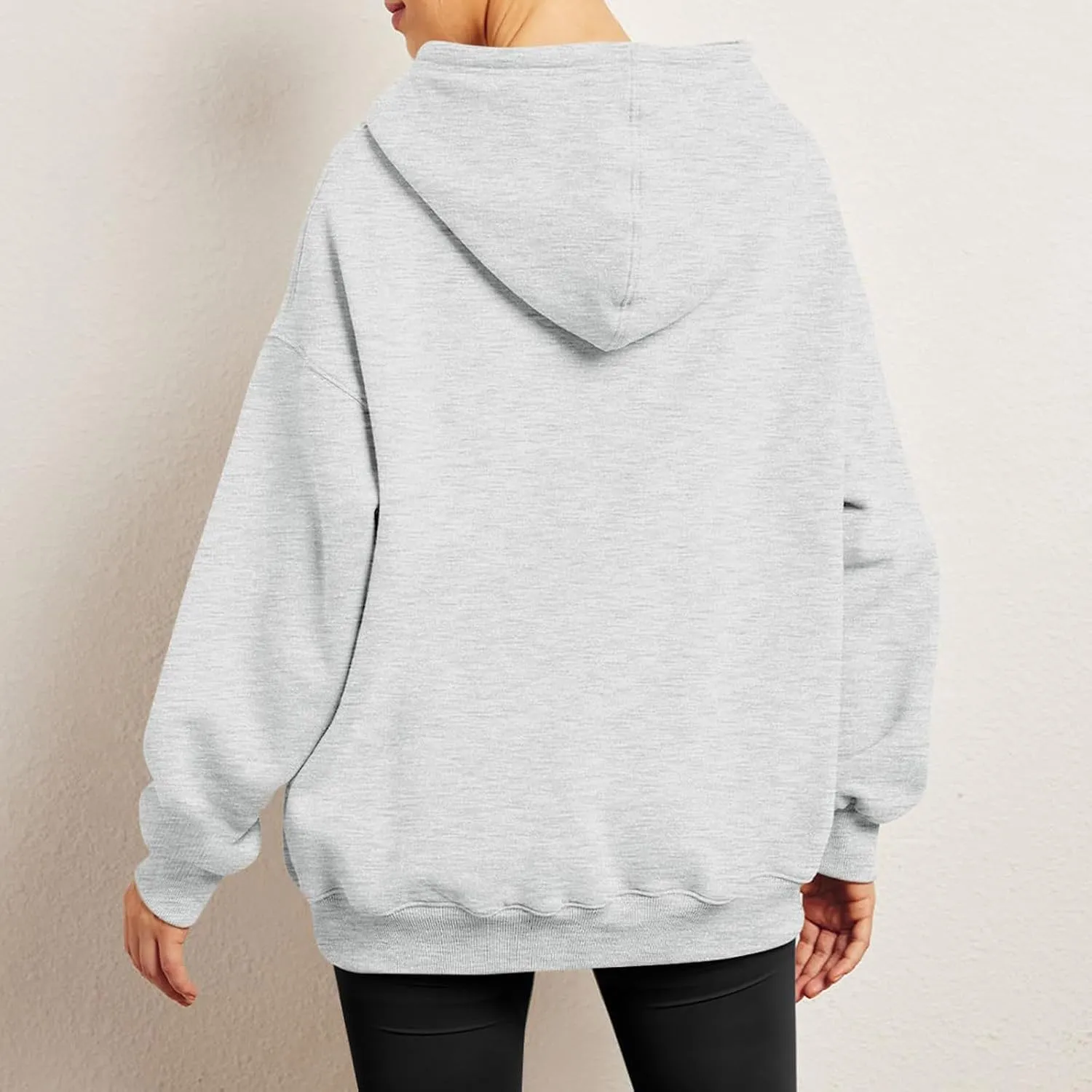 Womens Oversized Sweatshirt Hoodie Drop Shoulder Baggy Hooded Pullover Lightweight Long Sleeve Fall Clothes w/Pockets