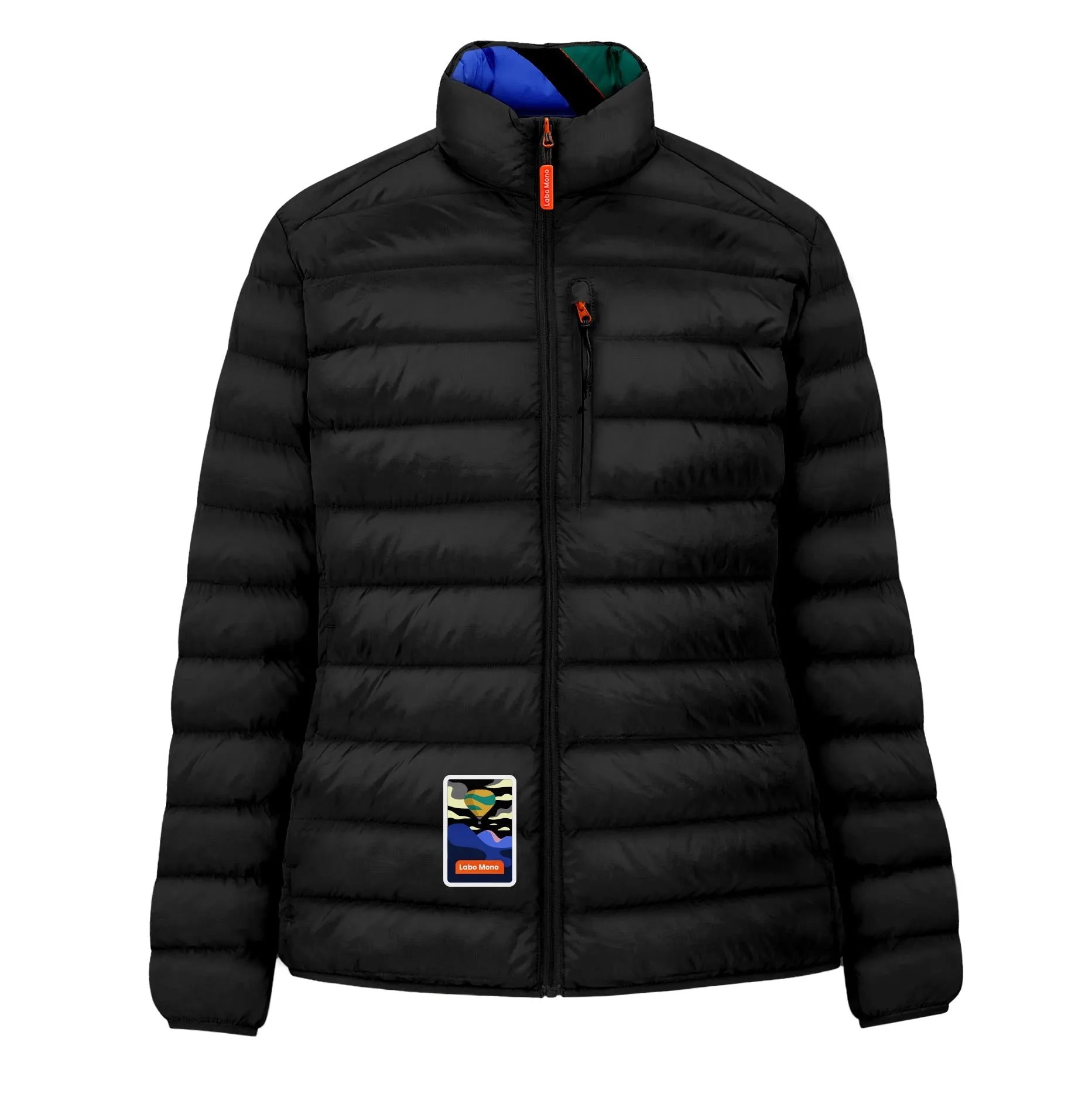 Women's Reversible Lightweight Puffer Jacket, Mixed Print & Black