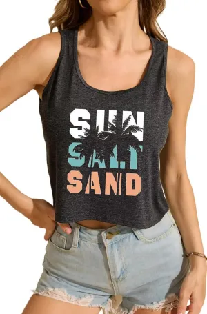 Women's Sexy Crop Tanks Cute USA Graphic Cropped Tank Tops for Teen Girls Casual Summer Sleeveless Tee Tops
