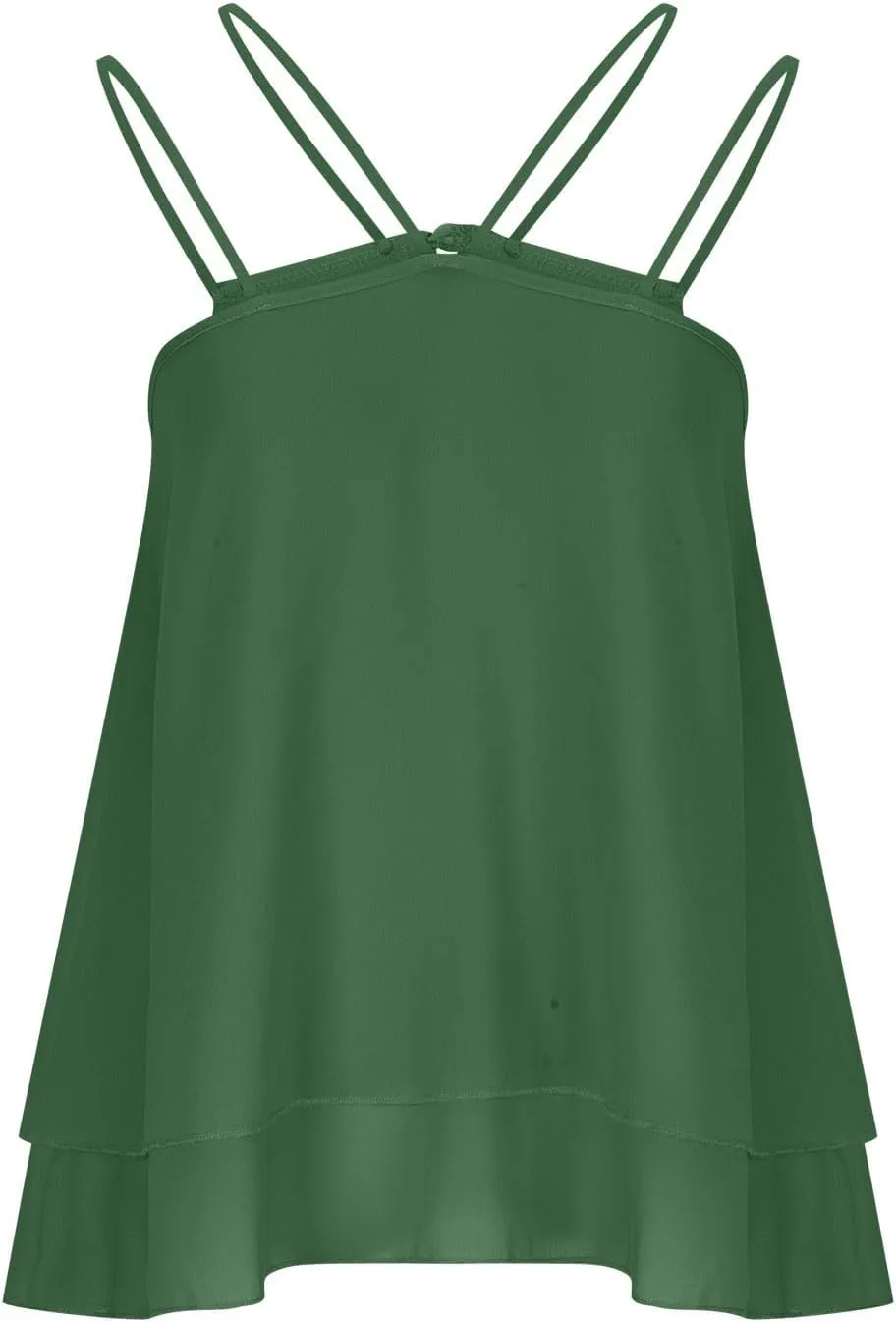 Women's Sleeveless Chiffon Tank Tops Swing Double Layer Blouses Sexy Halter Neck Strappy Summer Camisole Lightweight