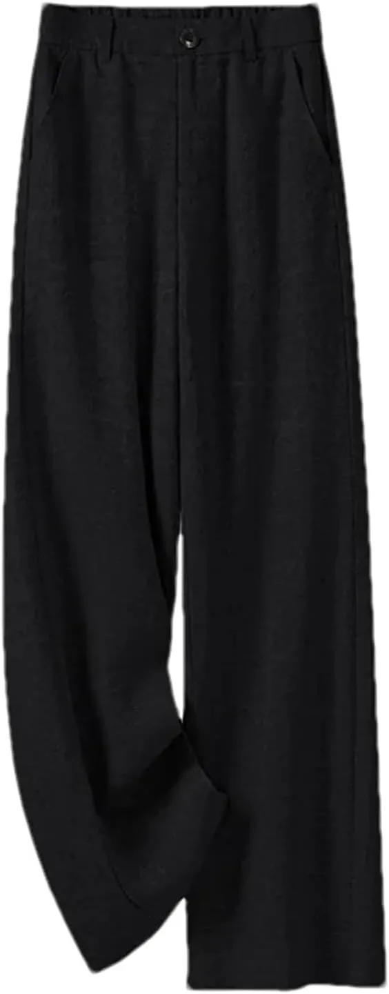 Women's Stretch Wide Leg Pants  Fashion Casual Linen Trousers Summer Beach Vacation Outfits