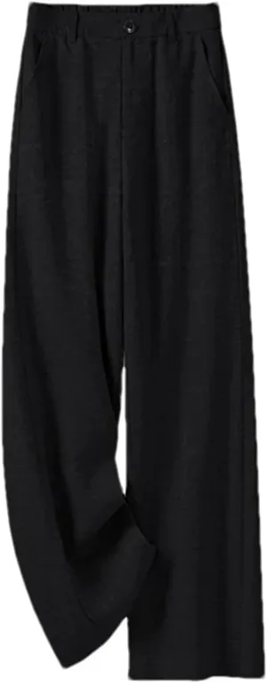 Women's Stretch Wide Leg Pants  Fashion Casual Linen Trousers Summer Beach Vacation Outfits