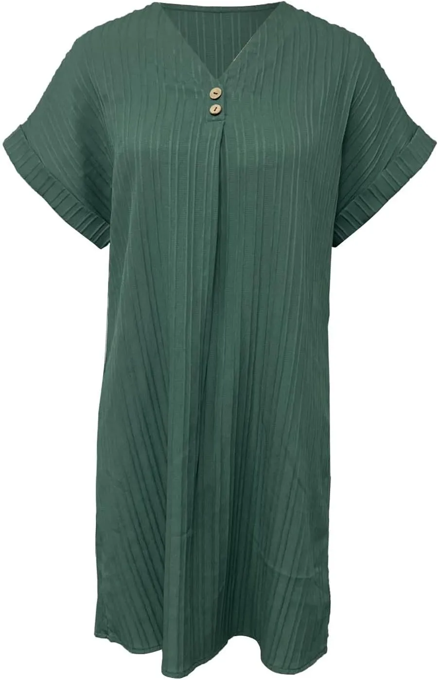 Womens Summer Shirt Dress Short Sleeve A Line Shift Dress Casual Loose Fit Beach Sundress Shirt Tunic Dresses with Pockets