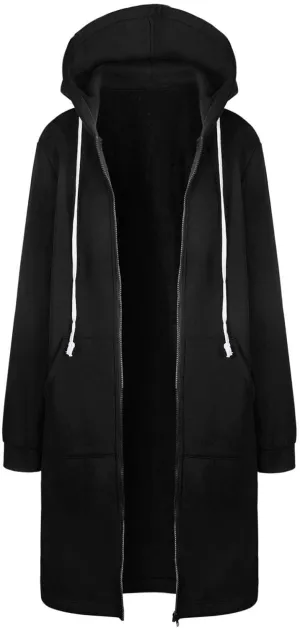 Womens Y2K Long Zipper Hoodies Fall Oversized Sweatshirts Long Sleeve Fleece Jacket Fashion Clothes with Pockets