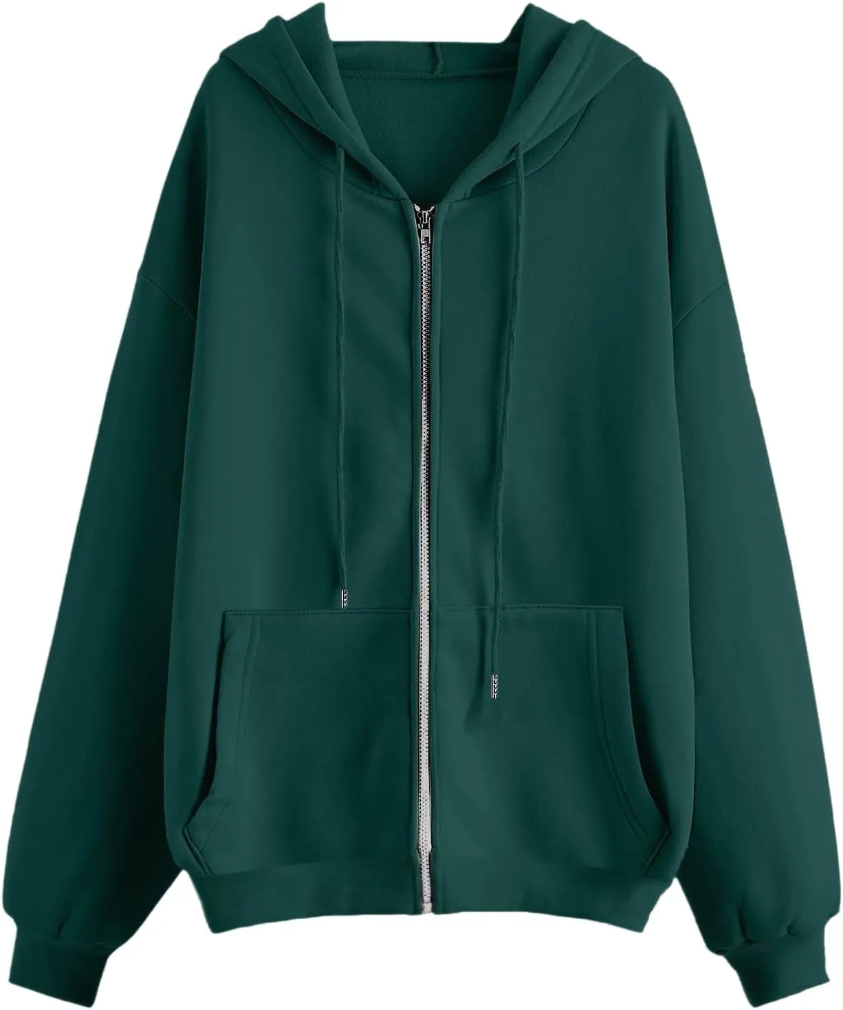Womens Zip Up Hoodies Long Sleeve Fall Oversized Sweatshirts Fleece Y2K Jacket with Pockets 2024 Fashion Clothes