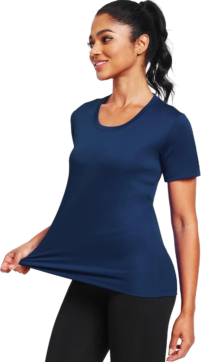 Workout Tops for Women Short Sleeve Athletic Shirts UPF 50  Sun Protection Quick Dry Running T Shirts