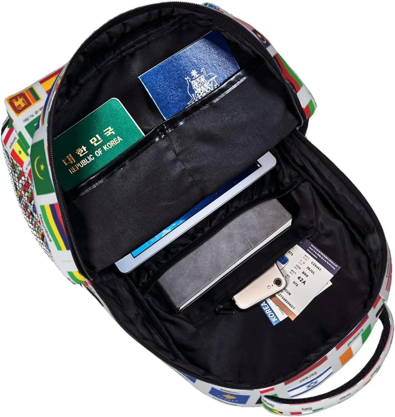 World Flags Backpack Laptop Backpack Sports Travel Shoulder bag Light casual backpack