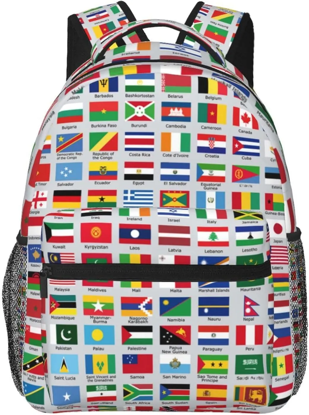 World Flags Backpack Laptop Backpack Sports Travel Shoulder bag Light casual backpack