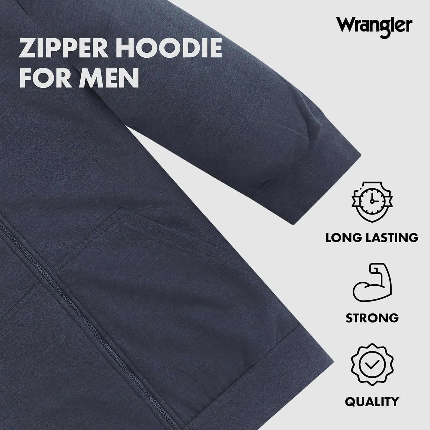 Wrangler Hoodies for Men Big and Tall - Sherpa Lined Zip Up Sweatshirt